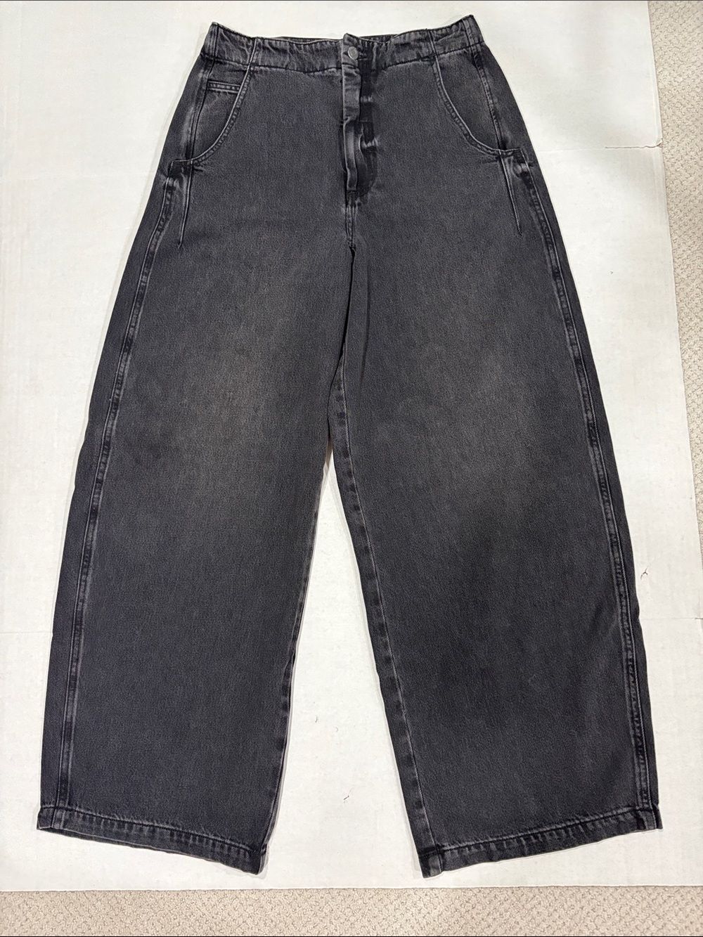Pistola Black Wide Leg Flare Barrel Jeans 28 NWT